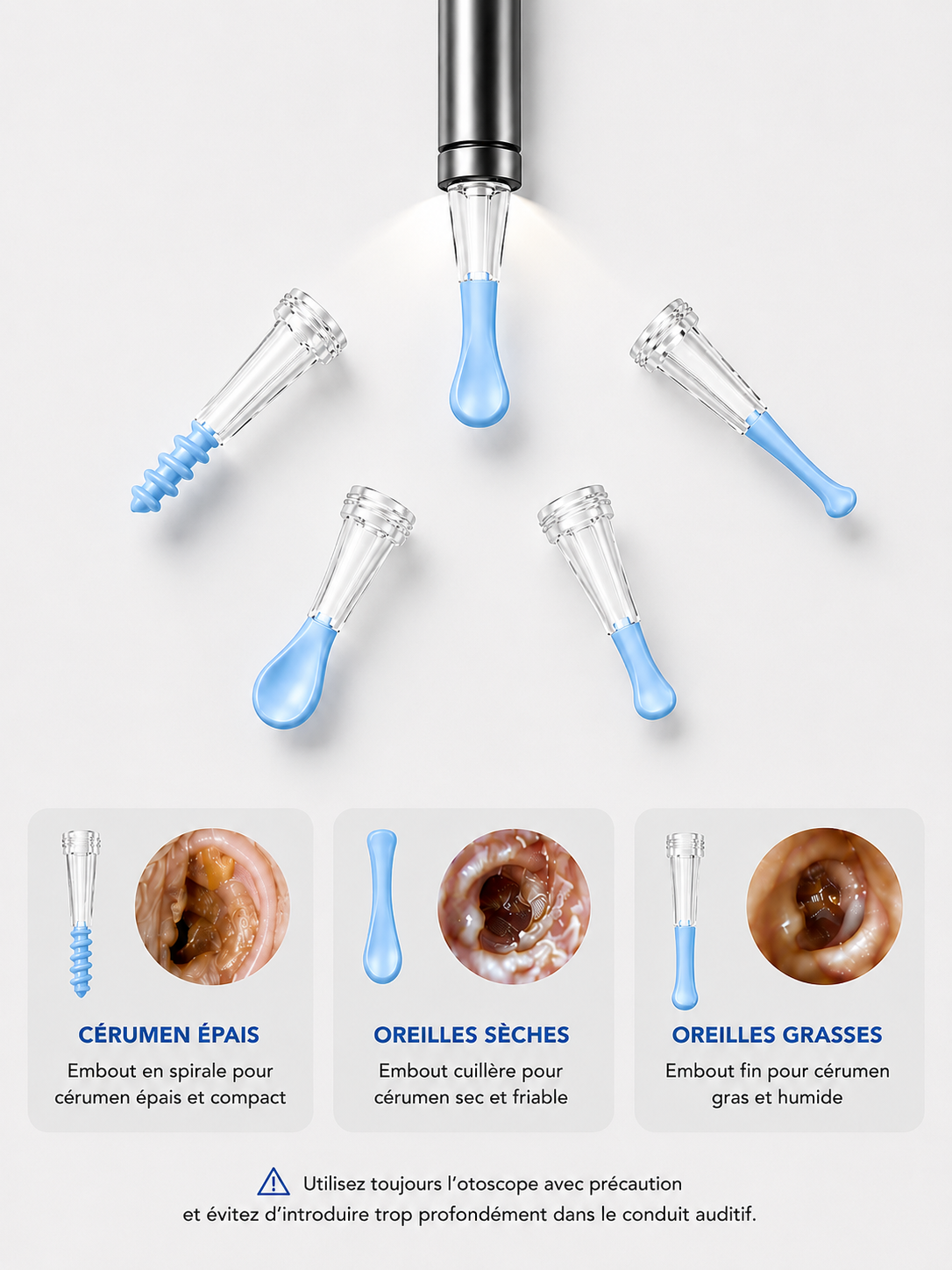Otoscope de nettoyage d'oreilles